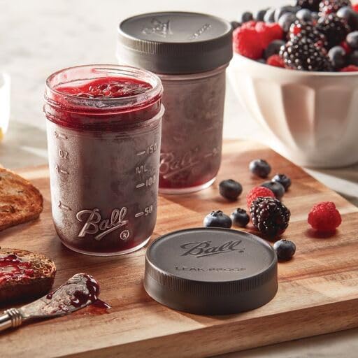 Ball Leak-Proof Plastic Lids for Glass Mason Jars, Used for Canning, Pickling, Juice, Jam, Jelly (Regular, 6 Count (Pack of 2))