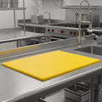 TrueCraftware- 20" X 15" X 1/2” Cutting Board for Kitchen Yellow Color Plastic- Durable Color Coded Kitchen Cutting Board Chopping Board Non Slip Cutting Mat for Meat Vegetables Dishwasher Safe