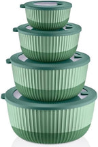 Mixing Bowls with Lids, 8-Piece Airtight Leak-Proof Nesting BPA-Free Bowl Set for Kitchen & Food Storage, Large 4200ml Capacity, Microwave & Dishwasher Safe