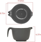 Glad Mixing Bowl with Handle – 3 Quart | Heavy Duty Plastic with Pour Spout and Non-Slip Base | Dishwasher Safe Kitchen Supplies for Cooking and Baking, Grey