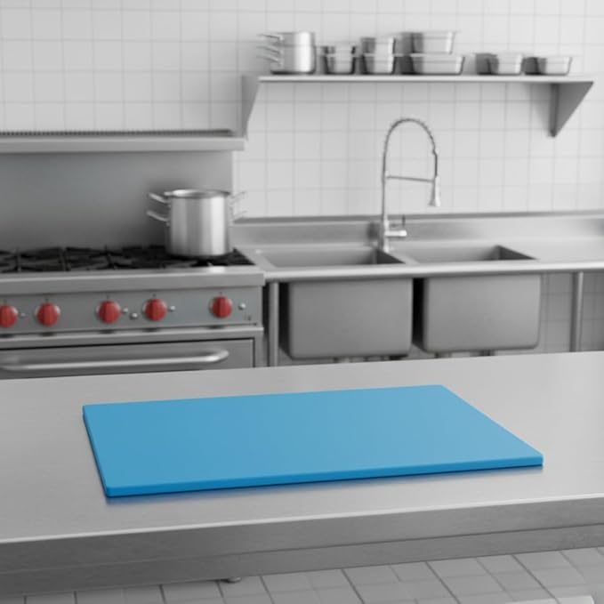 TrueCraftware- 24" X 18" X 1/2” Cutting Board for Kitchen Blue Color Plastic- Plastic Commercial Chopping Board Anti Slip Surface Chopping Food Cutting Mat for Meat Vegetables Dishwasher Safe