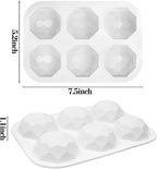 2 Pcs Diamond Ball Cake Silicone Molds, 3D Geometric Half Ball Mousse Cake Baking Molds, Silicone Pastry Chocolate Molds for Cake Decoration French Dessert Truffle Jelly Pudding (6-Cavity)
