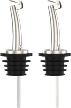 Axe Sickle 2 Pcs Oil Spout Liquor Bottle Pourer Spouts Stainless Steel Speed Pour Spouts Olive Oil Dispenser Spout for About 3/4" Bottle Mouth, with Flip Top
