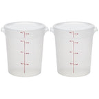 Cambro Food Storage Containers with Lids (BPA-Free) - 4 Quart - Food Grade Buckets with Lids (2 Pack) - For Dough Proofing and Brining (Translucent)