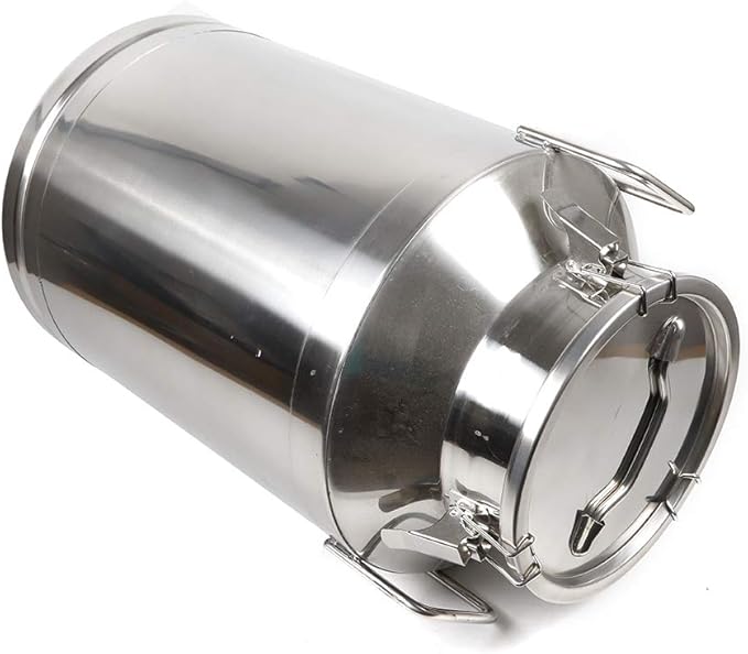 304 Stainless Steel Milk Can Large 12L-60L Capacity Milk Bucket Ice Buckets Bar Tools Wine Pail Bucket Milk Can Tote Jug with Sealed Lid Heavy Duty for Milk and Wine Liquid Storage (60L)