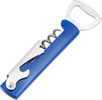 uxcell Wine Opener, Bottle Opener, Durable Stainless Steel Waiter's Corkscrew, Compact All-In-One Home Bar Tool for Bar, Party, Wedding, Home, Travel, Blue