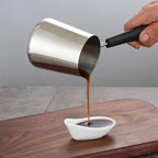 Milk Butter Warmer Pot, 30oz/900ml Turkish Coffee Pot, Stovetop Chocolate Melting Pan, Cezve Ibrik Briki Greek Arabic Coffee Maker for Maple Syrup, Sauce Heating, 18/8 Stainless Steel