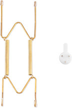 Plate Hangers for The Wall, Suitable for 6-8 inch Decorative Plate, Stainless Steel Wire Plate Holder with Wall Hooks and Rubber tip Protectors, Plate Hangers for Displaying Plates, Platter, Gold