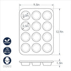Nordic Ware Brilliant™ Colorful 4-Pc Baking Set, Nonstick made without PFAS or PTFE for safe cooking; Reinforced steel rim prevents warping; Half Sheet, 9x13 Inch Pan, 9-Inch Round Pan and Muffin Pan