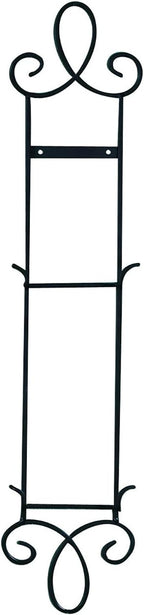 TRIPAR Augusta Narrow Vertical Plate Rack, Black Display (2 Tiers) - Lightweight & Durable - Contains 2 Non-Adjustable Brackets - Elegantly Display Plates, Tiles, Artwork, & More