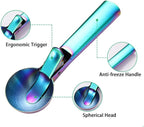 Ice Cream Scoop, 2Pcs Stainless Steel Rose Gold Cookie Scoop with Trigger Melon Baller Scooper Cones, Specialty Tools and Gadgets, Ice Cream Spoon Food Scoop for Frozen Yogurt Sundaes Fruit Cookie