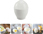 INOOMP 10pcs Microwave Oven Egg Cups White Steamed Egg Cooker Set for Home Kitchen Steamer Specialty Cookware