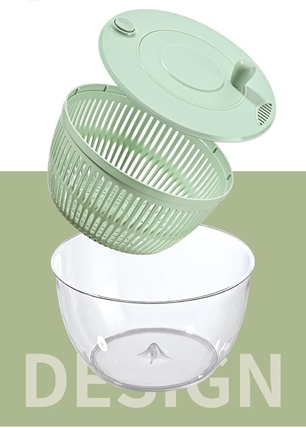 6 In 1 Salad Spinner, Large Salad Spinner with Vegetable Chopper, Multi-Use Lettuce Spinner, Fruit Washer, Wash, Spin and dry Salad Greens, Fruits & Vegetables, Kitchen Tools, Drain,5 Quart