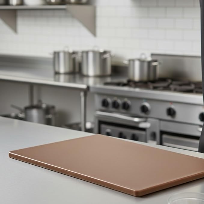 TrueCraftware- 18" X 12" X 1/2” Cutting Board for Kitchen Brown Color Plastic- Durable Kitchen Cutting Board Commercial Chopping Board Non Slip Surface Cutting Mat for Meat Vegetables Dishwasher Safe