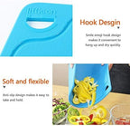 Liflicon Thick Cutting Boards for Kitchen Silicone Chopping Board Set of 2 Mid 12.6'' x 9.1”,Mini 9.1”x7.1” Non-slip Deep Drip Juice Groove Easy Grip Handle,Dishwasher Safe-Orange