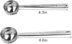 2 Pcs Coffee Scoop 18/8 Stainless Steel Measuring Coffee Spoon Set 1 Tablespoon (15ML) & 2 Tablespoon (30ML) Long Handle Spoons Metal Tablespoon for Coffee Tea Milk Powder Coffee Beans Sugar Flour