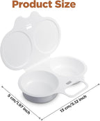 Egg Poacher Microwave,White Microwave Egg Poacher 2 Eggs,2 Cavity Nonstick Poached Eggs Maker With Lid,Microwaves Egg Cooker 2 Eggs,Kitchen Dining Specialty Cookware