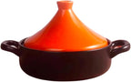 Moroccan Tagine Cooking Pot Cast Iron Enamel Stew Casserole Slow Cooker With Anti-Scalding Handles(Color:Orange)