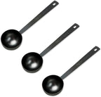 3Pcs Coffee Measuring Scoop Spoons, Stainless Steel Coffee Scoop, Long Handle Tablespoon for Measuring Coffee, Milk Powder, Fruit Powder, Tea, Sugar, Grains, Flour and Protein (Black)