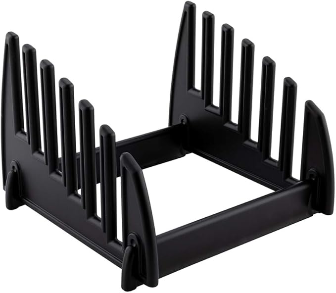 Restaurantware-Chef 101 9 Inch x 6.5 Inch Cutting Board Rack, 1 6 Slots Cutting Board Organizer - Collapsible, Fits Cutting Boards, Black Plastic Cutting Board Rack, For Kitchen Organization,