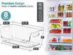 Sorbus Stackable Storage Bins Open Front, Clear Stackable Storage Bins, Pantry Bins for Storage and Organization, Acrylic Stackable Bins for Kitchen, Clear Pantry Organizer Bins (Small Wide 8 Pack)