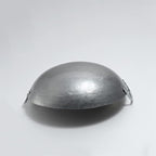 Wok Pfanne Traditioneller Handgehämmerter Wok Aus Refined Iron Mit Two Handles，1,8 MM Dick Wok (Rundboden) (Size : 36cm/14.1in)