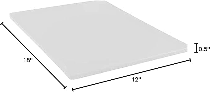 TrueCraftware- 18" X 12" X 1/2” Plastic Cutting Board for Kitchen White Color- Color Coded Durable Kitchen Cutting Board Chopping Board Non Slip Cutting Mat for Meat Vegetables Dishwasher Safe