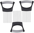 3Pcs onion slicer ，Kitchen Prong Slicer for Vegetables and Meat, Stainless Steel Tines with Safety Handle, Black (3)
