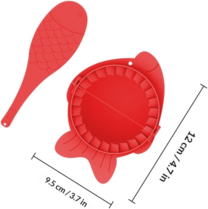 SUPVOX Dumplings Making Molds Set 4pcs Red Dumpling Skin Makers Manual Kitchen Gadget Easy Dough Wrappers Press Tool for Family Cooking