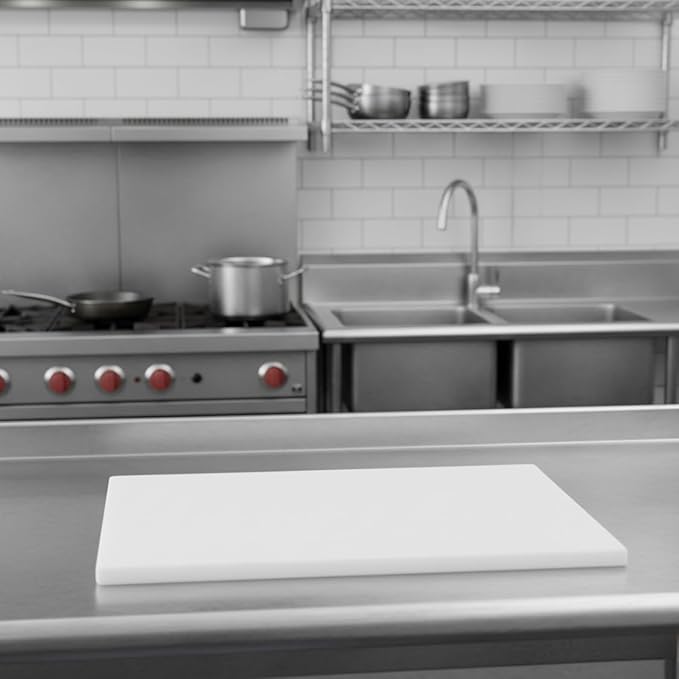 TrueCraftware- 24" X 18" X 1/2” Cutting Board for Kitchen White Color Plastic- Commercial Plastic Chopping Board Anti Slip Surface Chopping Food Cutting Mat for Meat Vegetables Dishwasher Safe