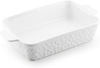 Dafuceramic Casserole Dish for Oven, 4.2 QT Baking Dish, 9x13 Large Porcelain Baking Pan, Durable Rectangular Lasagna Pan Deep with Handles, Microwave Oven Safe