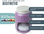 Comfify Ceramic Sponge Holder – Purple Farmhouse Sink Caddy – Mason Jar Kitchen Accessory – Includes Free Sponge
