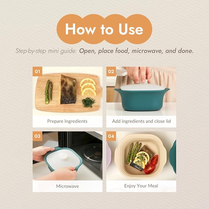 Silicone Multi-Steamer Made in Korea Microwave Steamer for Cooking & Reheating BPA-Free Flexible & Durable (Luna Purple, 20.29 fl oz)