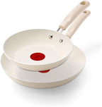 T-Fal Signature Nonstick 8” & 10” Frying Pan Skillet Set, Dishwasher Safe, Oven Safe to 350°F, Pots and Pans Set, Non Stick Chef- Pan, Beige