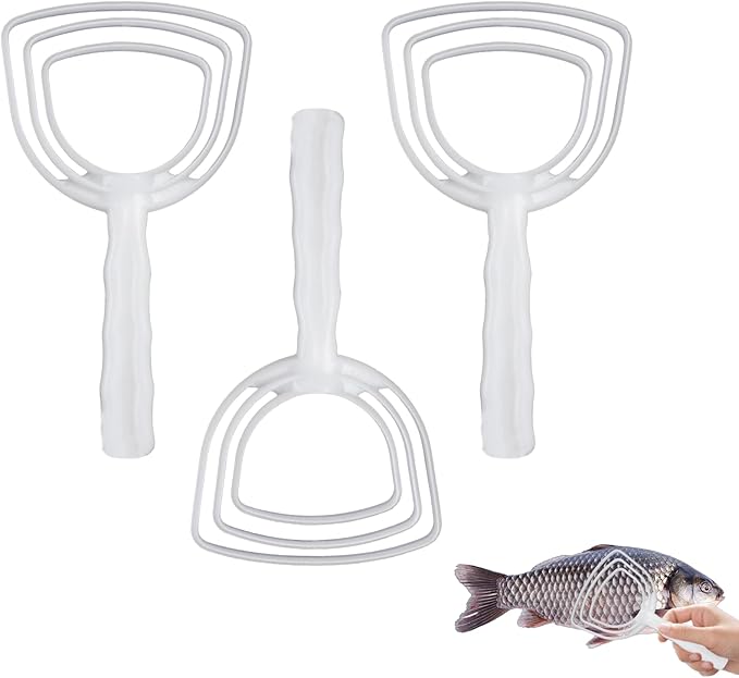 3Pcs Fish Scale Remover White Scraper Set Bone Descaler Tool and Keefer Cleaning Tools for Kitchen Use Durable Plastic Fish Scraper for Restaurant Catering, and Home Cooking Preparation Needs