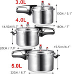 Electric Pressure Cooker, Kitchen Pressure Cooker Cookware 18/20/22cm Gas Stove/Open Fire Pressure Cooker Outdoor Camping Cook Tool Steamer,One Color-3L