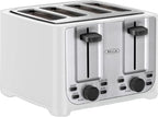 BELLA 4 Slice Toaster with Auto Shut Off - Extra Wide Slots & Removable Crumb Tray and Cancel, Defrost & Reheat Function - Toast Bread & Bagel, White