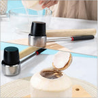 NUOBESTY Coconut Shell Opener Set 4pcs Stainless Steel Household Coconut Scraper Shredder with Drill Tool for Home Kitchen Cooking
