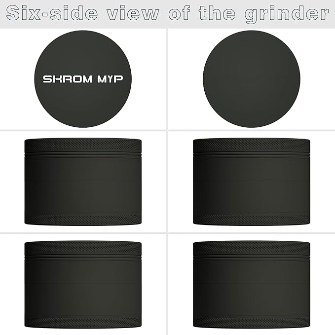 Grinder for Kitchen Spices, 3" Large Size Durable Aluminum Alloy Manual Spice Mills (Black)