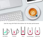 BESTINNKITS White Smart Coffee Auto On/Off Gravity-Induction Mug Office Desk Use, Candle Wax Cup Warmer Heating Plate (Up to 131F/55C)