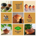 Swadeshi Blessings Unglazed Clay Tajine Pot for Cooking with Lid/LEAD-FREE Earthen Tajine/Clay Tagine Cookware for baking +FREE ASH For Cleaning
