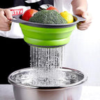 2 Pack Collapsible Colander Set, Emptycolor Foldable Collapsible Strainers for Kitchen, Small Round Colander with Base and Handles for Pasta, Fruit, Vegetables – Space-Saving Kitchen Strainer Baskets