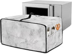 Marble Print Toaster Oven Protective Cover for Kitchen Counter, Heat-resistant Dust-proof Microwave Oven Air Fryer Cover with Storage Pockets (Small-14.5 * 18.46 * 9 inches)