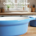 Soup Bowls With Handles 15 oz, French Onion Soup Bowl for Chili, Beef Stew, Cereal, 6" x 5" Oven Safe for Au Gratin, Ceramic Soup Crocks oven Safe, Microwave Dishwasher Safe - Set of 4, Blue