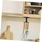 Zerodeko Rotatable Kitchen Utensil Hooks 3pcs Set Black Multi-Functional Wall Hanger Adhesive Under Cabinet Storage Organizer for Kitchen Tools and Measuring Spoons