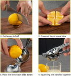 Lemon Squeezer, Lemon Squeezer Juicer, Citrus Juicer Handheld, Metal Lemon Hand Press, Lime Squeezer Bar Tool, Manual Citrus Press w/Stainless Steel Zester