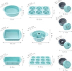 30pcs Nonstick Silicone Bakeware Set With Baking Pan, Cake Molds, Baking Sheet, Donut Pan, Silicone Muffin Pan,Cake Pan, And 24 Pack Silicone Cupcake Mold Baking Cups