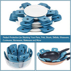 BYKITCHEN Pot Pan Protectors, Set of 12 and 4 Different Sizes, Larger & Thicker Cyan Pan Protector Pads, Pan Pot Separator Pads for Stacking and Protecting Your Cookware