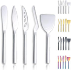 Berglander Cheese Knife Set of 5 for All Types of Cheese, Stainless Steel Cheese Cutter Slicer Ergonomic Design for Confortable Grip and Cut, Butter Spreader Knife