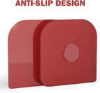 Pan Scraper, 5 Pcs Pot Scraper Plastic, Pot Scraper Non Scratch for Cast Iron, Pot and Pan Cleaning, Sturdy Scraper Kitchen Tool, Red